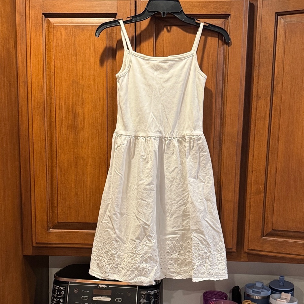 Hanna Andersson Girls White Tank Eyelet Dress size 12